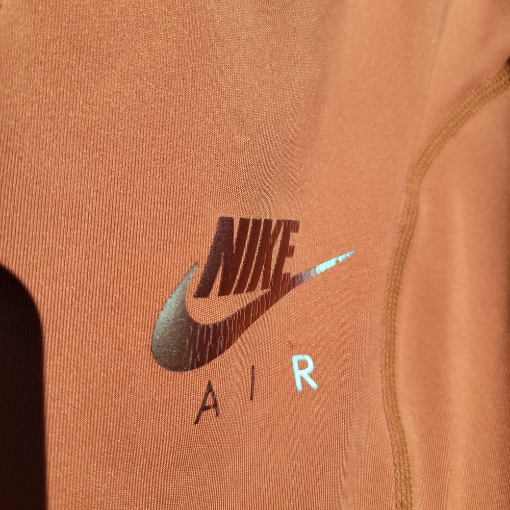 Nike Air Dri-FIT W XL 7/8 Running Leggings Rust Orange Mesh Zip Pocket Active - Picture 11 of 16